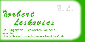 norbert leskovics business card